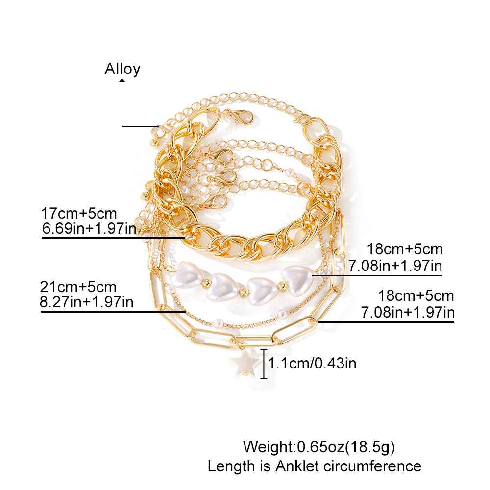 Gold & Pearl Charm Bracelets