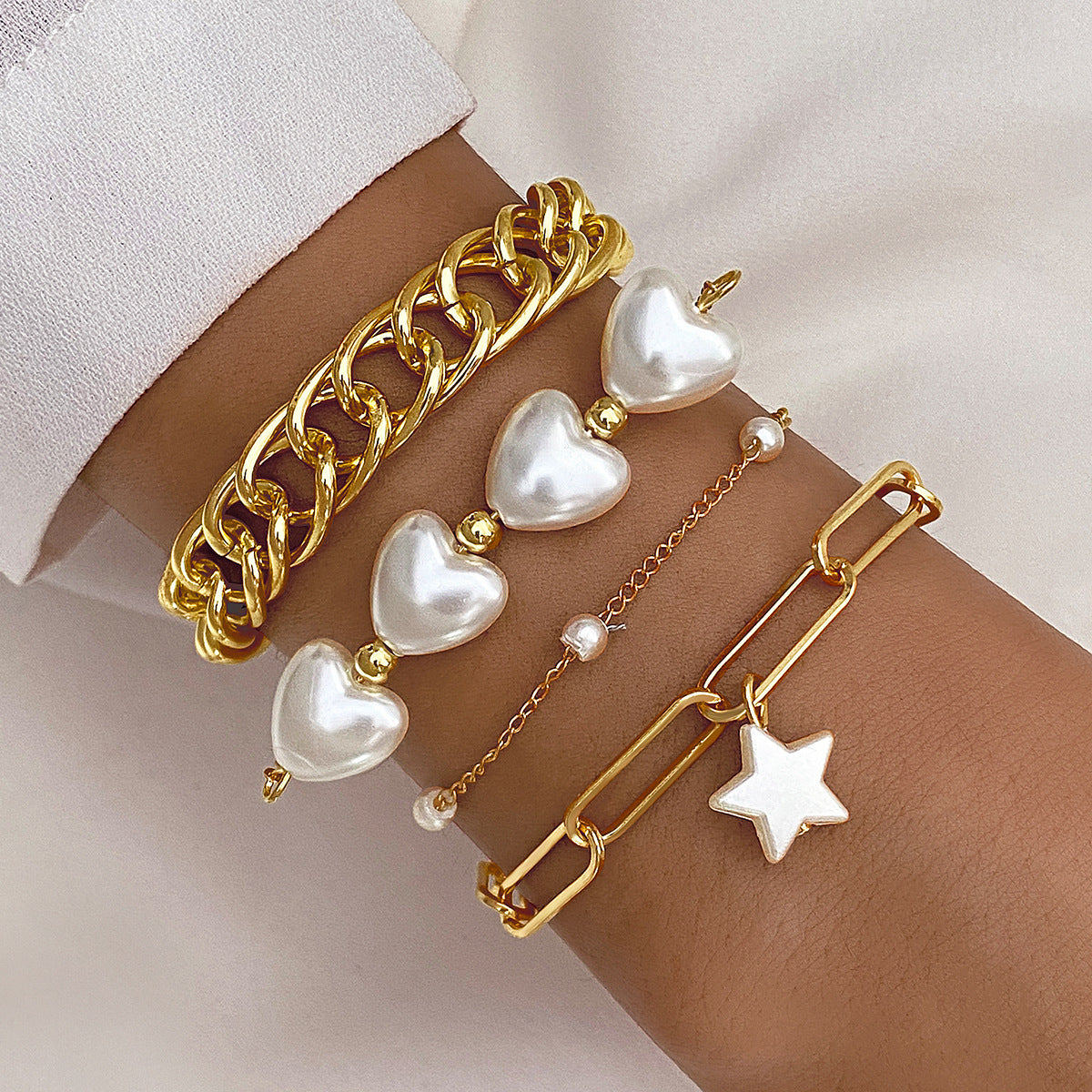 Gold & Pearl Charm Bracelets