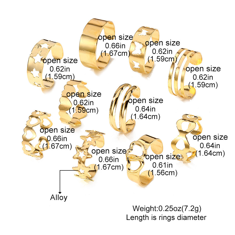 Stylish Gold and White Toe Rings
