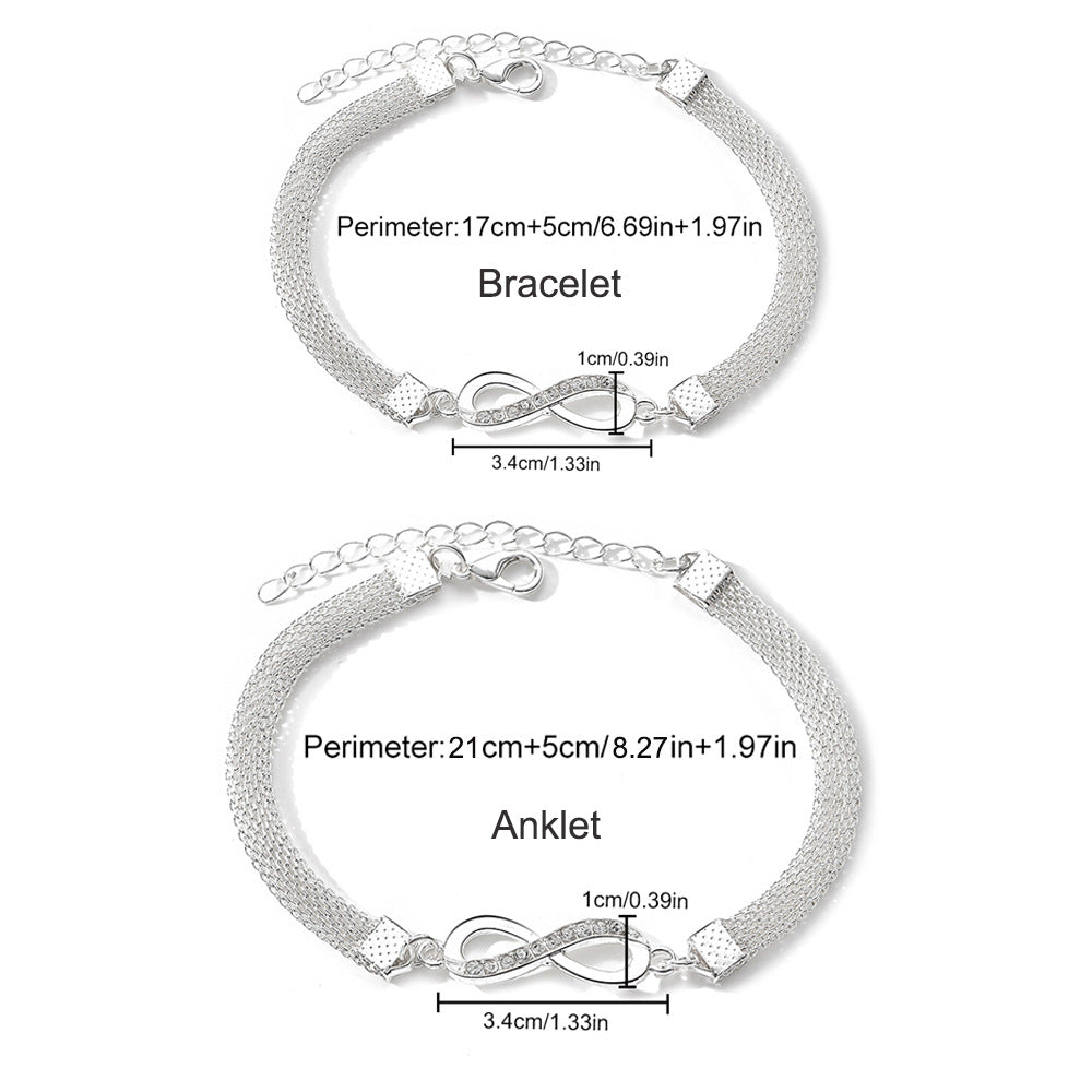 Infinity Bracelet & Ankle Bracelet Set