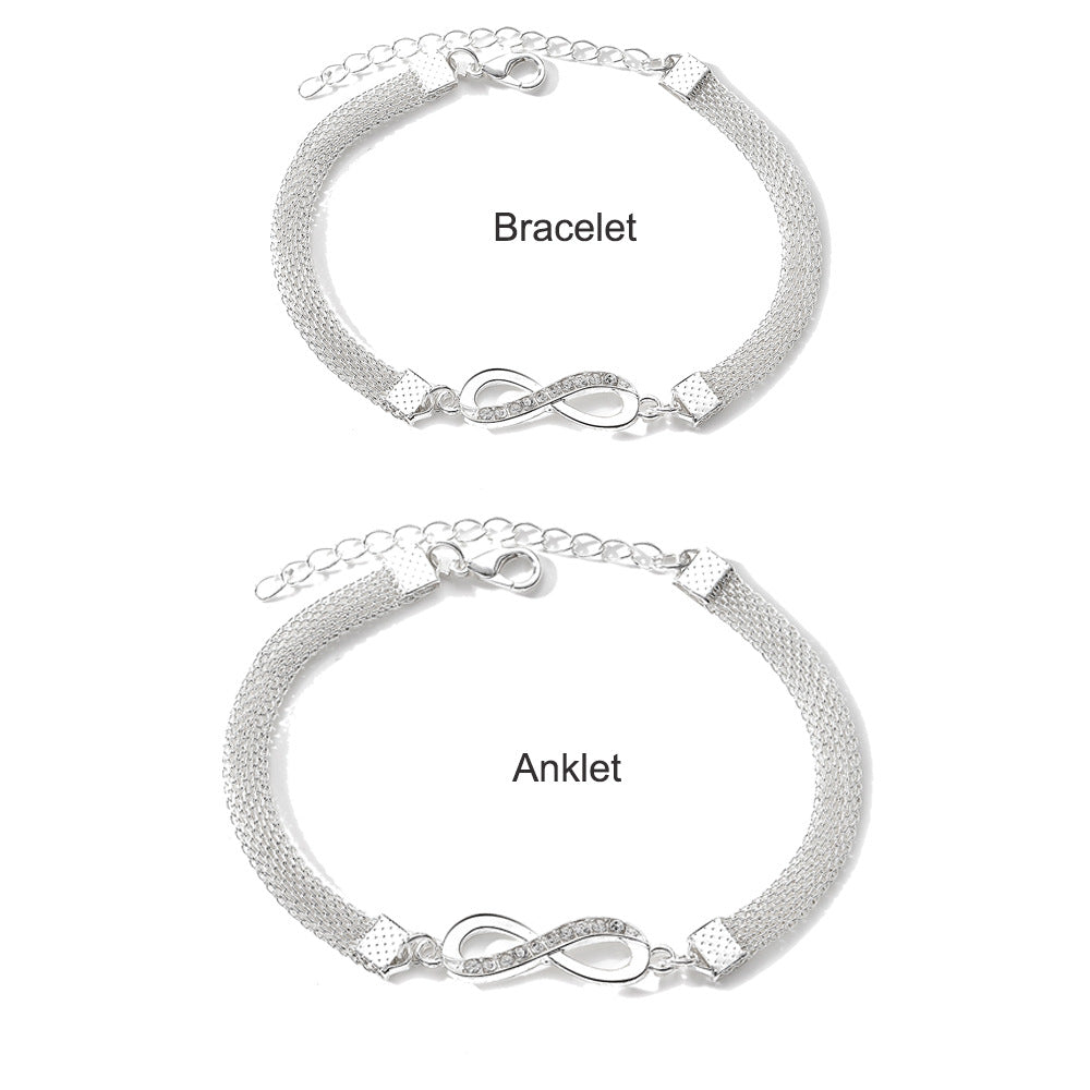 Infinity Bracelet & Ankle Bracelet Set