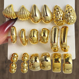 Assorted Gold-Tone Metallic Earrings