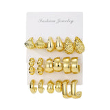 Assorted Gold-Tone Metallic Earrings