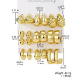 Assorted Gold-Tone Metallic Earrings