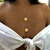 Layered Gold Coin Necklace Set