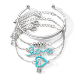 Bracelets with Heart Arrow Charm & Beaded Pendant