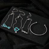 Bracelets with Heart Arrow Charm & Beaded Pendant