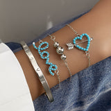 Bracelets with Heart Arrow Charm & Beaded Pendant
