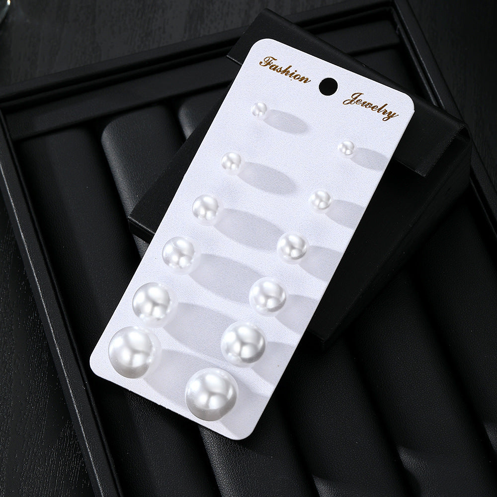 Pearl Stud Earrings Set