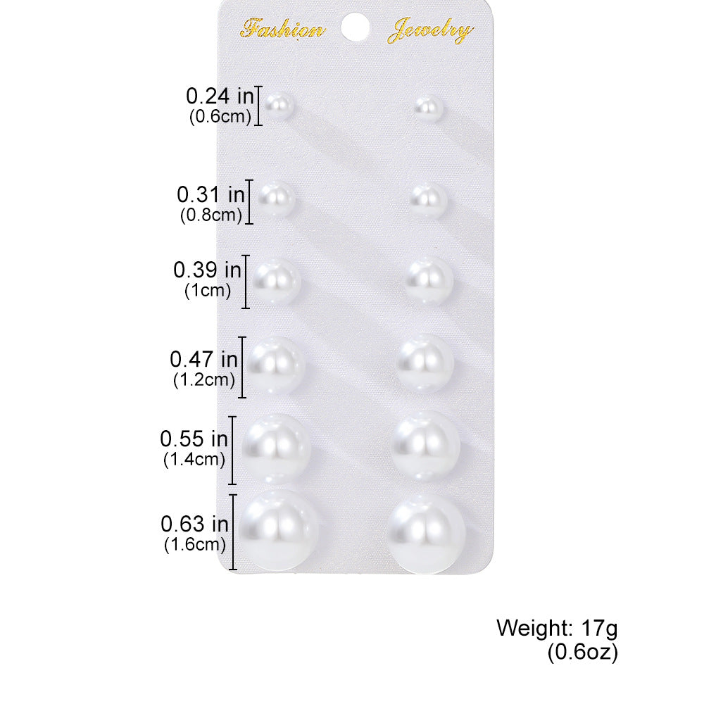 Pearl Stud Earrings Set