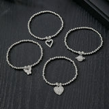 Silver Beaded Charm Bracelets