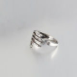 Skeleton Hand Adjustable Silver Ring