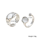 Purple Stone Silver Adjustable Ring Set