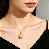 Pearl Basket Pendant Necklace Gift Jewelry Set