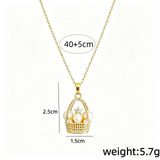 Pearl Basket Pendant Necklace Gift Jewelry Set