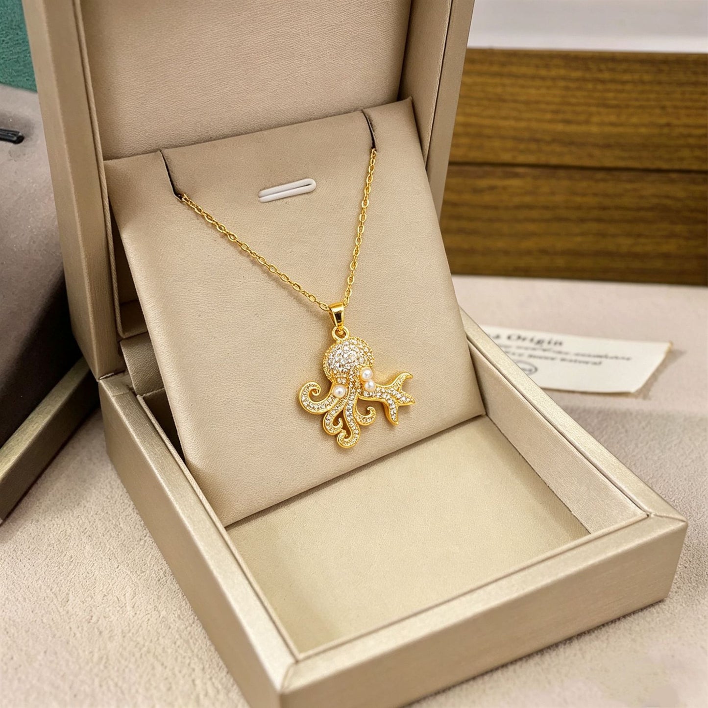 Octopus Pearl Pendant Necklace