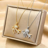 Octopus Pearl Pendant Necklace