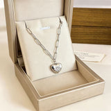 Floral Star Carved Heart Pendant Necklaces