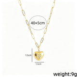 Floral Star Carved Heart Pendant Necklaces