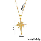 Crystal-Paved North Star Pendant Necklace
