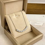 Baguette Crystal Crescent Smile Necklace