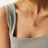 Crystal Sun & Moon Silver Pendant Necklace