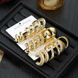 Gold Tone Hoop Earring Set