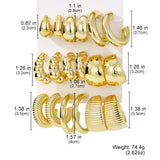 Gold Tone Hoop Earring Set