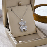 Crystal Teddy Bear Charm Necklace