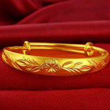 Women's Floral Engraved Bangle Bracelet