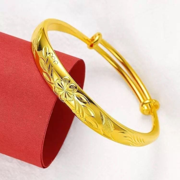 Women's Floral Engraved Bangle Bracelet