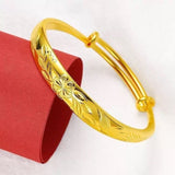 Women's Floral Engraved Bangle Bracelet