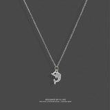 Silver Crystal Dolphin Pendant