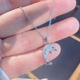 Silver Crystal Dolphin Pendant