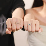 Blue Crystal Snowflake Promise Rings
