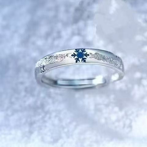 Blue Crystal Snowflake Promise Rings