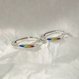 Adjustable Rainbow Crystal Open Ring for Women
