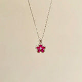 Crystal Flower Pendant Necklace for Women Elegant