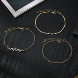 Women's Gold-Tone Crystal Leaf Bracelet Set