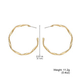 Women's Textured Gold Hoop Earrings