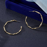 Women's Textured Gold Hoop Earrings
