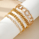 Gold Chain Link Bracelet Set