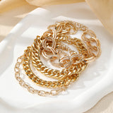 Gold Chain Link Bracelet Set