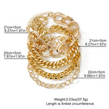 Gold Chain Link Bracelet Set