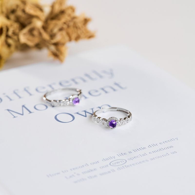 Women`s Adjustable Crystal Gem Open Ring Band