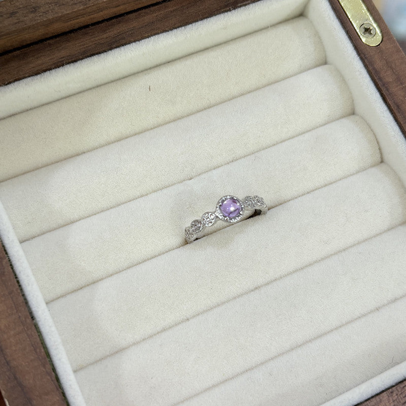 Women`s Adjustable Crystal Gem Open Ring Band