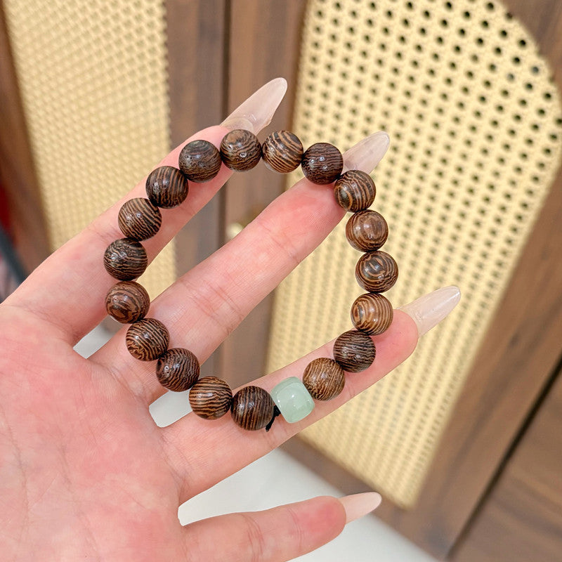 Natural Wooden Bead Stretch Bracelet