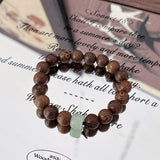Natural Wooden Bead Stretch Bracelet
