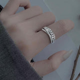 Vintage Adjustable Sterling Silver Ring Women