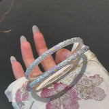 Silver & Lavender Floral Bangle Set